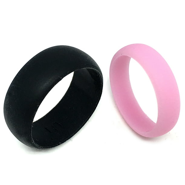 Black Men Medical Flexible Hypoallergenic Rubber Silicone Engagement Band Ring